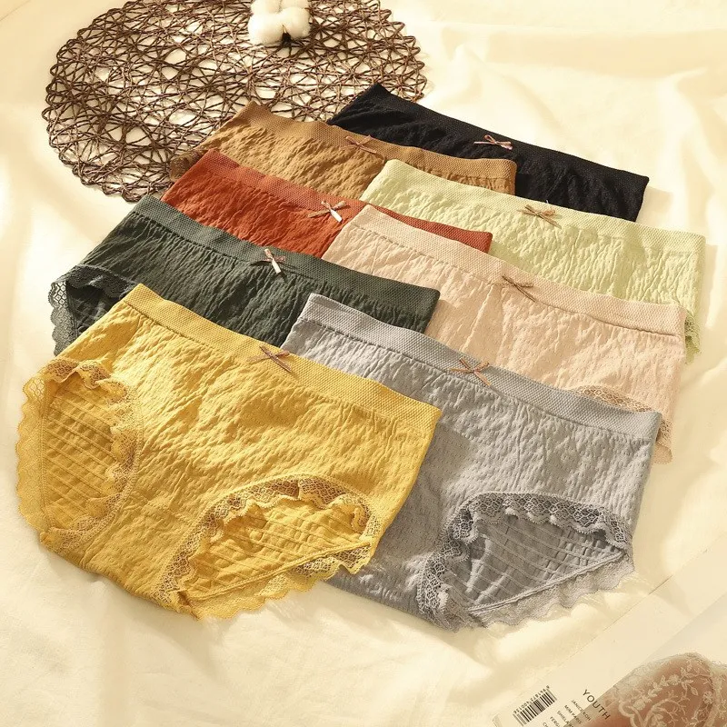 

Однотонные бесшовные трусики трусы женские Женское хлопковое бесшовное нижнее белье, сексуальные кружевные трусики для женщин, комфортные...