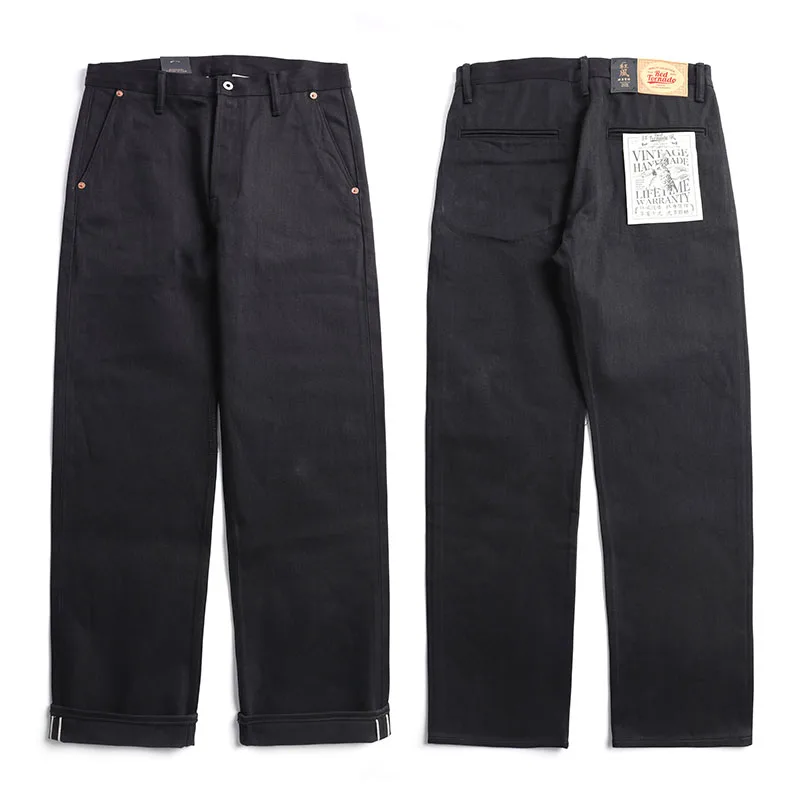 DN-0002 Rock Can Roll Vintage 14oz Indigo Selvage Stylish Trousers Mens Casual Chino Raw Denim Jean Pants Size 28-42