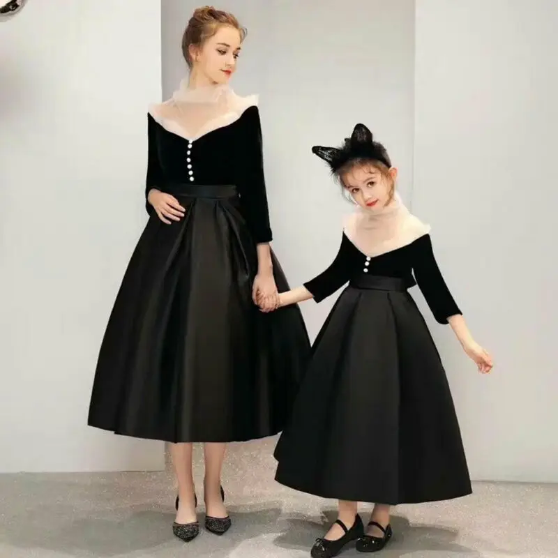 Элегантное вечернее официальное семейное платье для матери дочери подходящие