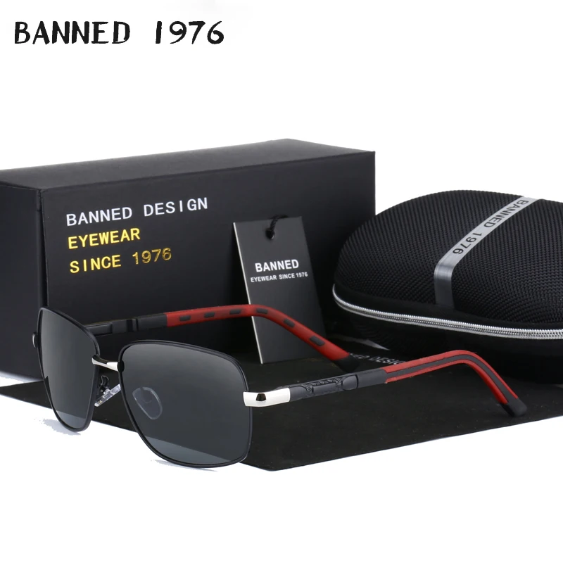 Мужские солнцезащитные очки с поляризацией винтажные брендовые дизайнерские из