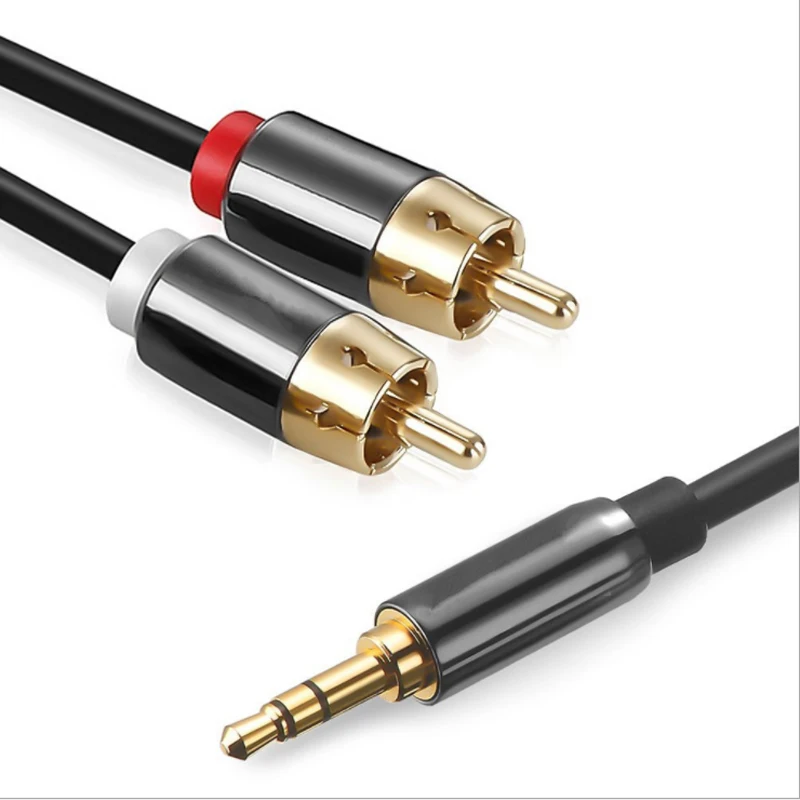 RCA аудио кабель Jack 3 5 к 2 мм 2RCA сплиттер папа-папа Aux для ТВ ПК усилители DVD динамик
