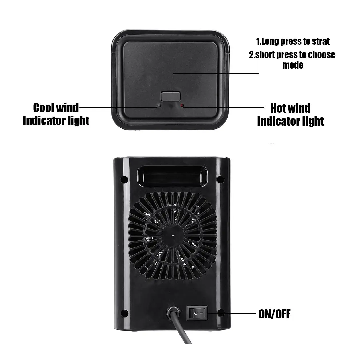 700 Вт Электрический обогреватель вентилятора PTC керамический быстро