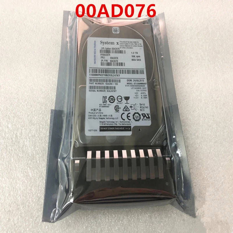 

Оригинальный Новый HDD для IBM X3550 M4 X5 1,2 ТБ 2,5 "SAS 64MB 10K для внутреннего жесткого диска для сервера HDD для 00AD076 00AD075 00AD079