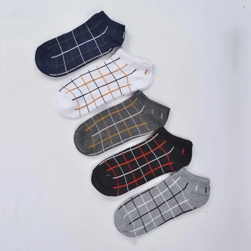 

5 Pairs Men Socks New Autumn Winter High Quality Small Square Men Socks Multicolor Retro Vintage Cotton Formal Personalized Sock