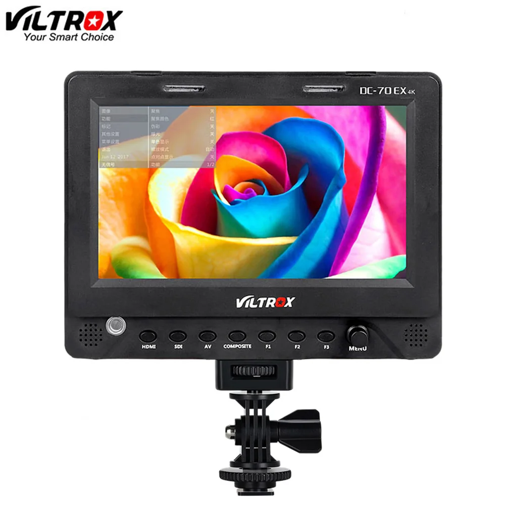7-дюймовый Viltrox DC-70EX 4K HD Clip-on HDMI/SDI/AV видеовыход для камеры ЖК-монитор Canon Nikon Pentax Olympus