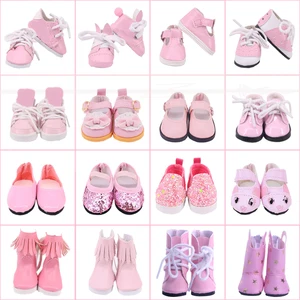 Imported 5cm Doll Shoes Canvas Cartoon PU Shoes For 14.5 Inch American Doll&1/6 BJD Blyth EXO Doll Boots 35Cm
