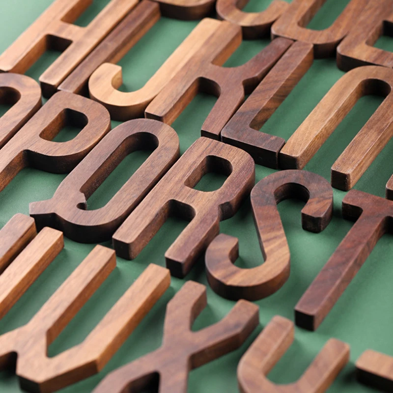 Буквы из черного ореха для творчества декоративные буквы комбинированное