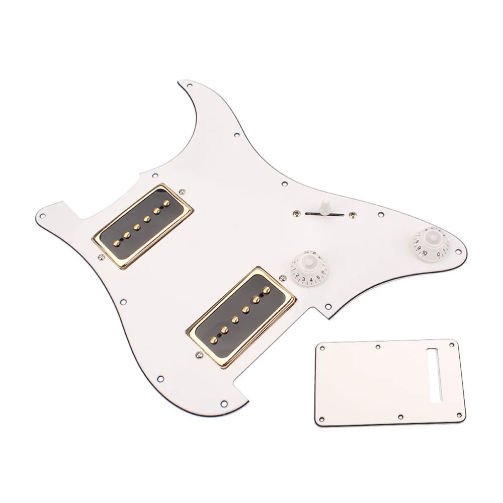 

Guitar Pickguard Double Pickups Size Prewired 3Ply Electric Guitar Pickup Humbuckers Protector Board (White)