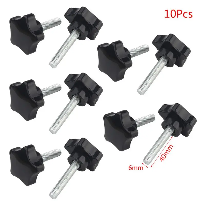 

10PCS M6/M8 Hand Screw Five-Star Shaped Head Thread Clamping Screws Bolt Knob for Industry Equipment Use