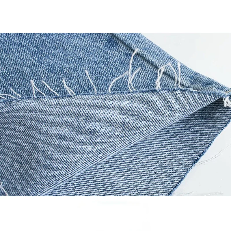 

Women Chic Fashion Ripped Hole Wide Leg Jeans Vintage High Waist Zipper Fly Denim Pants Female Trousers Mujer