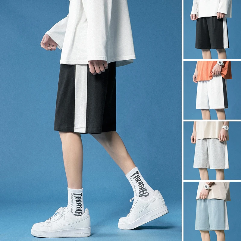 

New Arrival Korean Fashion Summer Casual Shorts Drawstring Waist Side Striped Bermuda Shorts 3XL