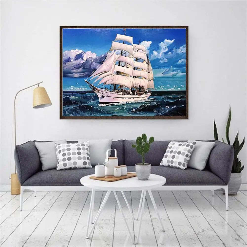30x40 см Алмазная картина парусник дизайн вышивка крестиком ремесло DIY мозаика