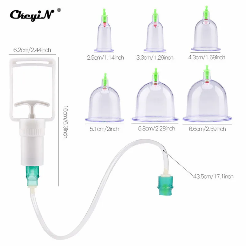 Терапевтические вакуумные банки 12 шт./компл. для терапии тела чашки массажа спины