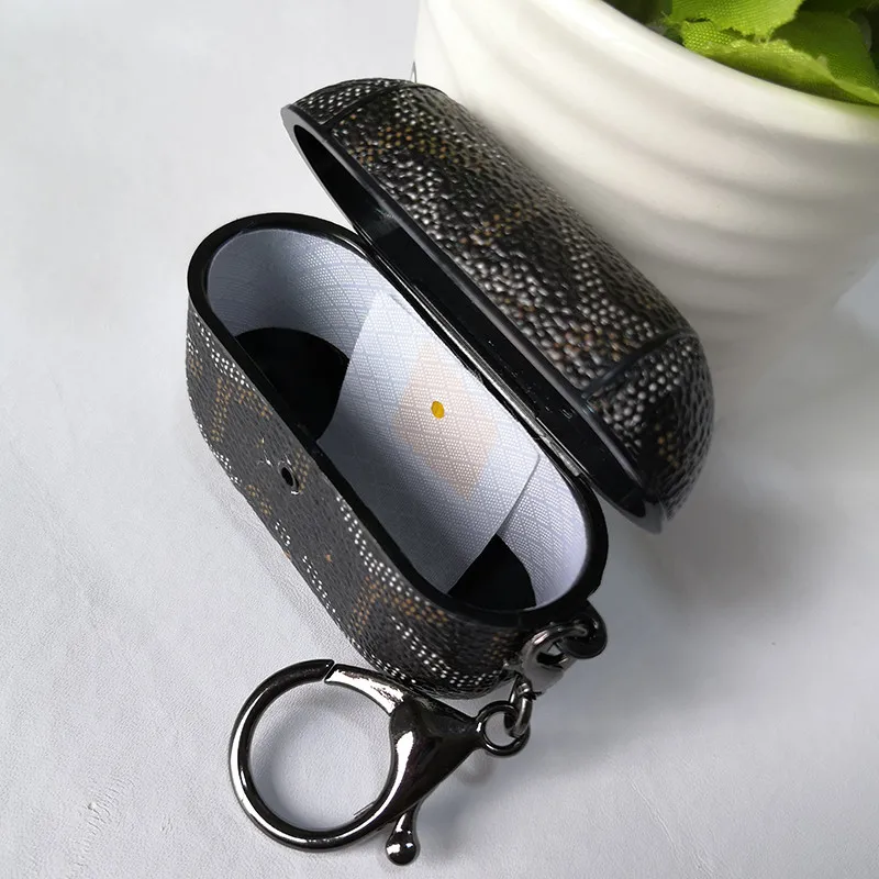 Чехол для Airpods Pro роскошный чехол из поликарбоната и кожи с брелоком защиты от