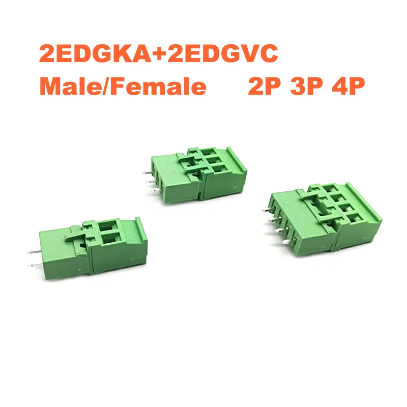 50 шт шаг 5 08 мм 2/3/4P винт подключенный PCB клеммный блок разъемы Morsettiera 2EDGKA + VC прямой