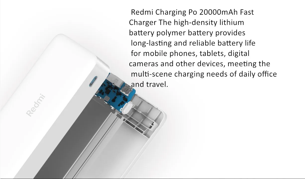 Xiao mi Red mi power Bank 20000 мАч power bank QC3.0 портативное зарядное устройство 2 usb-порта аккумулятор внешний аккумулятор mi power Bank 20000 мАч