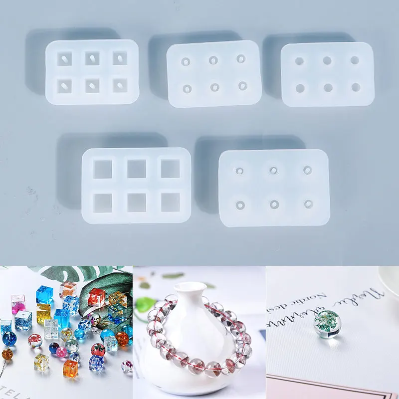 Не такая длинная Diy клейкая форма 6 Rrid Ball Grid серьги-кубики браслет силиконовая для