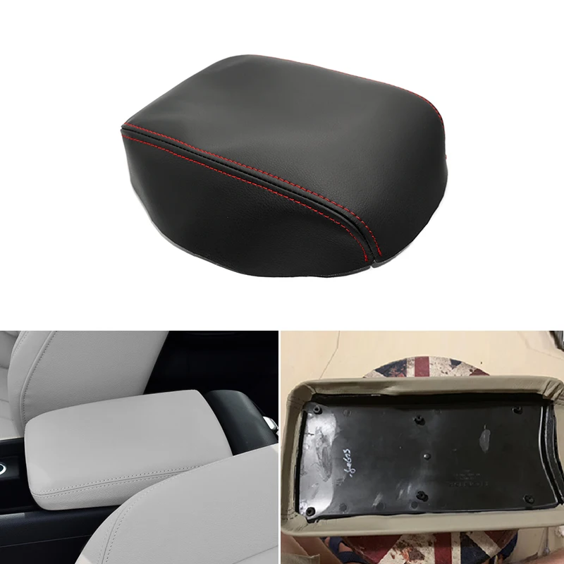 

Car styling Microfiber Leather Interior Center Control Lid Armrest Box Cover Trim For Audi A4 B9 2017 2018 2019