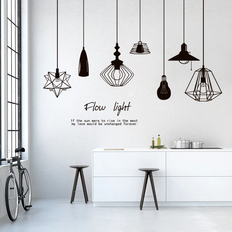 Большая Скандинавская Стильная черная настенная наклейка наклейки для гостиной