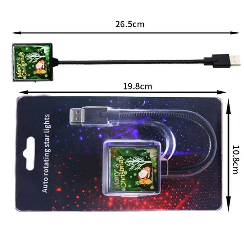 

Christmas Projection Lamp Indoor In Car Projector Light Christmas Decoration Two-color Car Roof Star Light Night Lamp