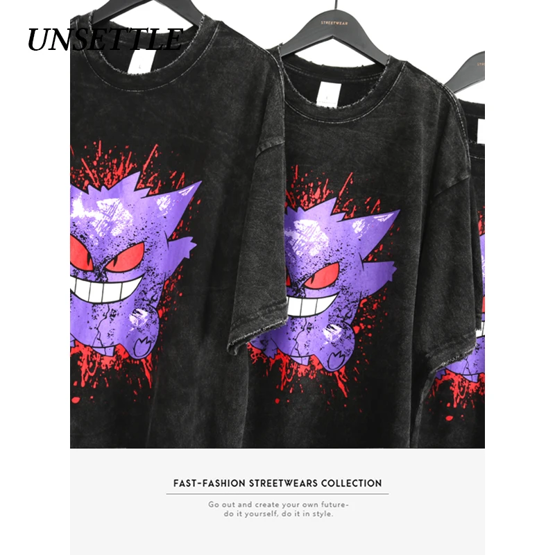 UNSETTLE 2020SS Harajuku футболка для мужчин/женщин хип-хоп с забавным принтом Pokemon модная