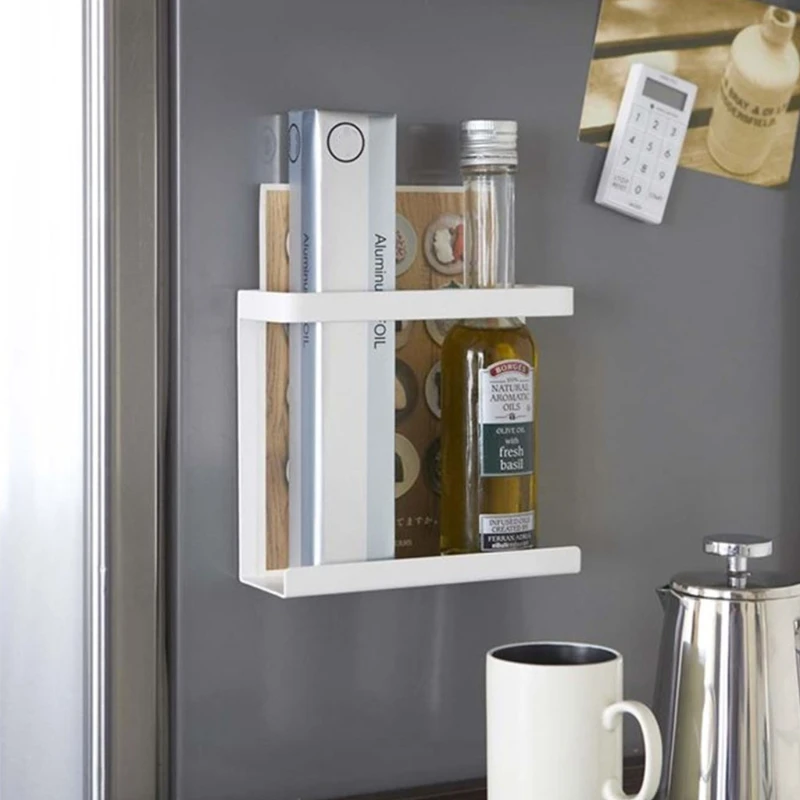 Магнитная полка для специй одноярусная холодильника органайзер боковая