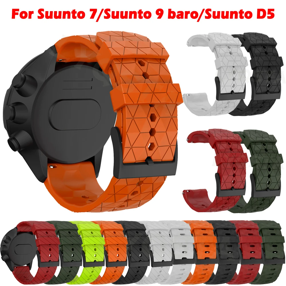 

24mm Silicone Strap Replacement Watchband For Suunto 7 D5 Bracelet Suunto 9 Spartan Sport Wrist HR Baro Smart Watch Band Correa