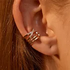 1 шт., панк, золотые металлические запонки для ушей, зажим для ушей для женщин, без пирсинга, c-образные геометрические маленькие запонки для ушей, запонки для ушей, клипсы для ушей, ювелирное изделие, подарок