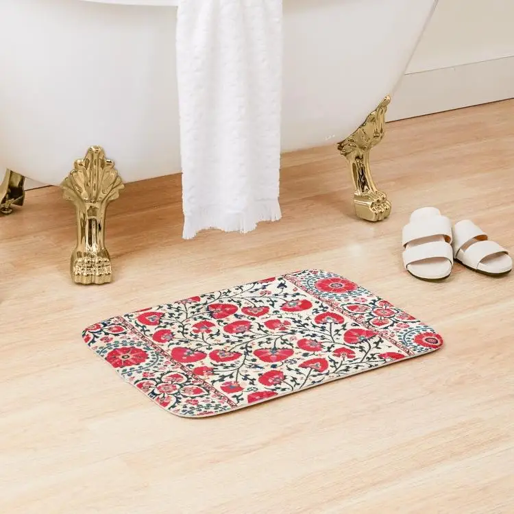 

Коврик для ванной с цветочным принтом из Узбекистана в стиле Эм, противоскользящий ковер для ванной, для спальни, унитаза, современный мульт...