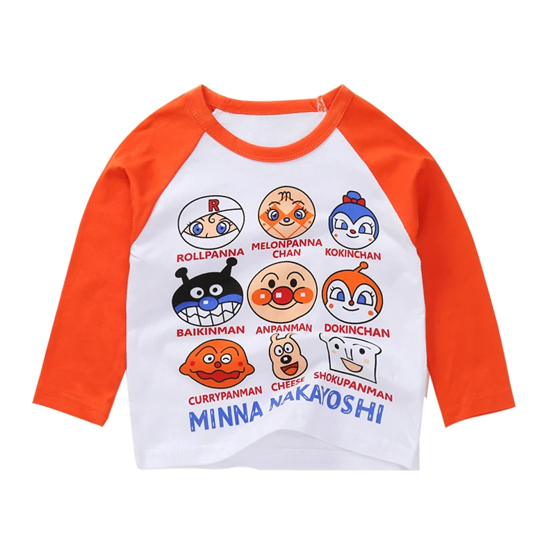 Orange Новые хлопковые футболки для мальчиков и девочек на осень и весну Детские футболки с длинными рукавами и рисунком детские топы, одежда для малышей, 7 цветов - Цвет: Orange