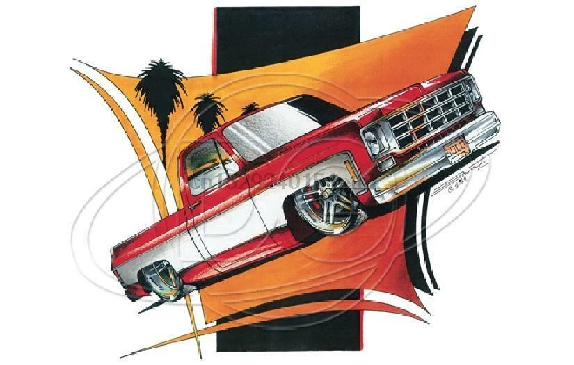 Пикап Chevrolet C10 73 80 футболка с коротким рукавом от маленького до 5XL|Мужские