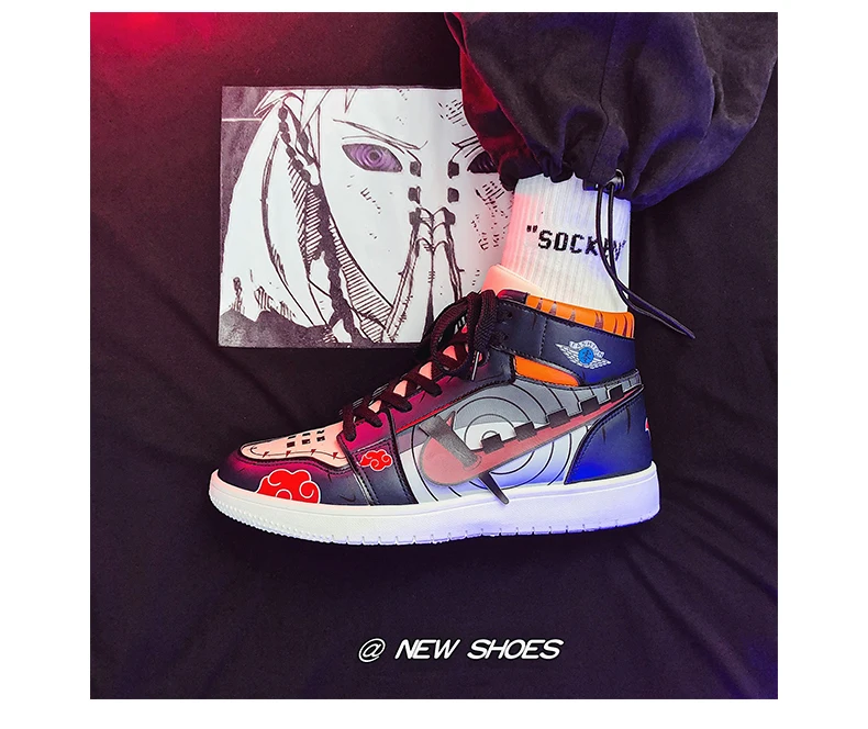 

Flats Microfiber Casual Shoes For Mens Board Man Sneakers High Top Fashion Non-Slip Graffiti Rubber Shoes Designer Outdoor Shoes