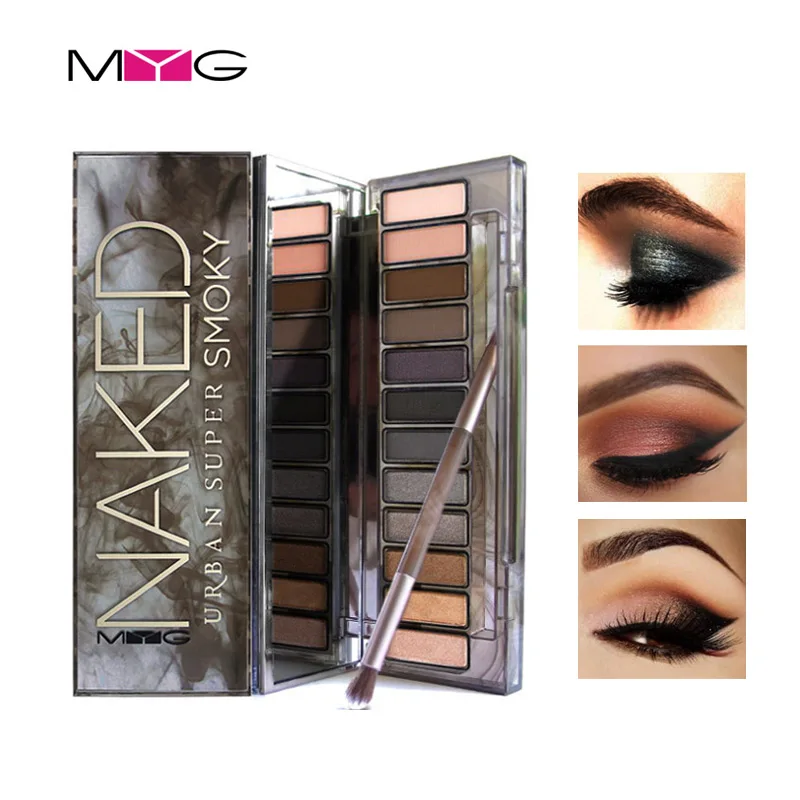 Палитра Дымчатых теней для век MYG матовые блестящие нюдовые тени стойкая пудра