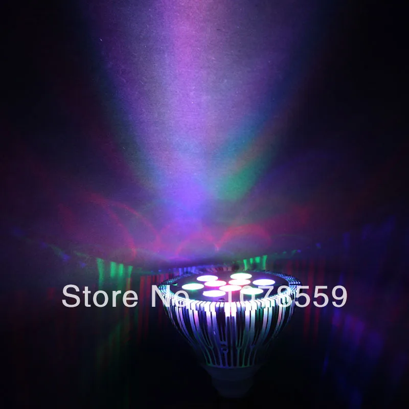 

E27 27W Red Blue Green9x 3W Hydroponic LED Grow Light Bulb Lamp Flower Veg Spotlight 85-265V 620-625 nm:465-467.5 nm:517.5-520nm