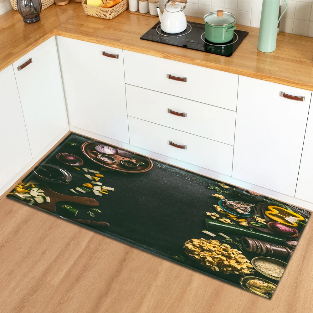

Modern Kitchen Entrance Doormat Printing Hallway Bedroom Living Room Decoration Floor Carpet Anti-Slip Long Rug