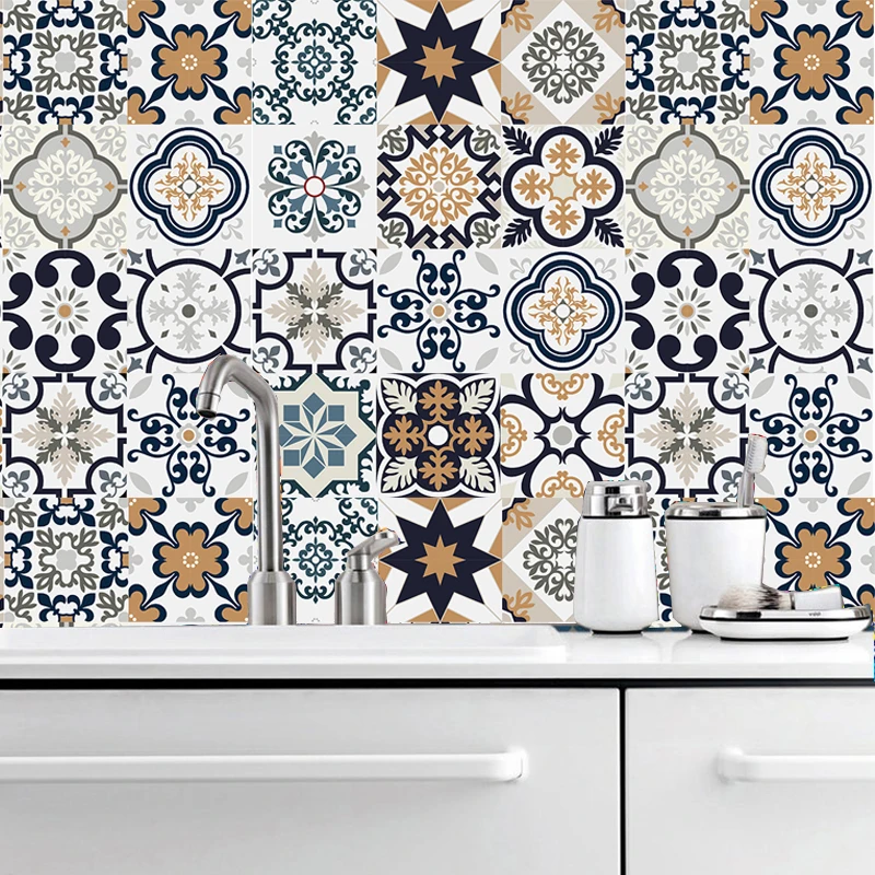 Марокканская Настенная Наклейка для плитки самоклеящиеся наклейки кухни панели