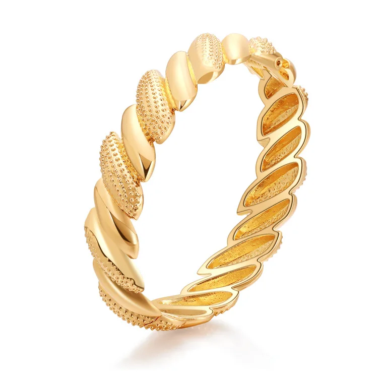 

ORNAPEADIA 2021 Hot Style Bracelet for Women Classic Twisted Geometric Shape Alloy Hollow Ladies Charm Bangles Wholesale