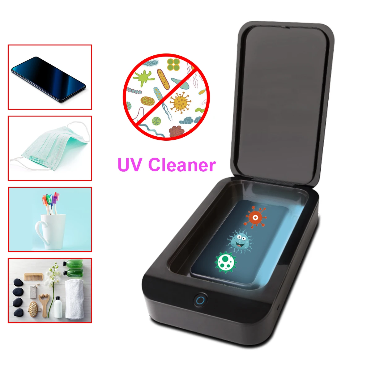 UV Light Cleaner Box с usb портом для зарядки сотового телефона смартфона совместимый iPhone