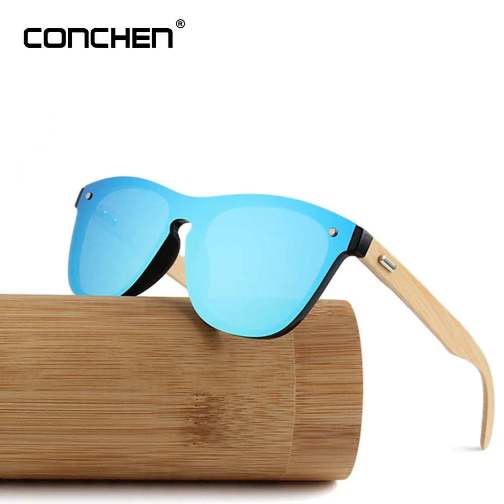 Деревянные солнцезащитные очки CONCHEN мужские бамбуковые женские брендовые
