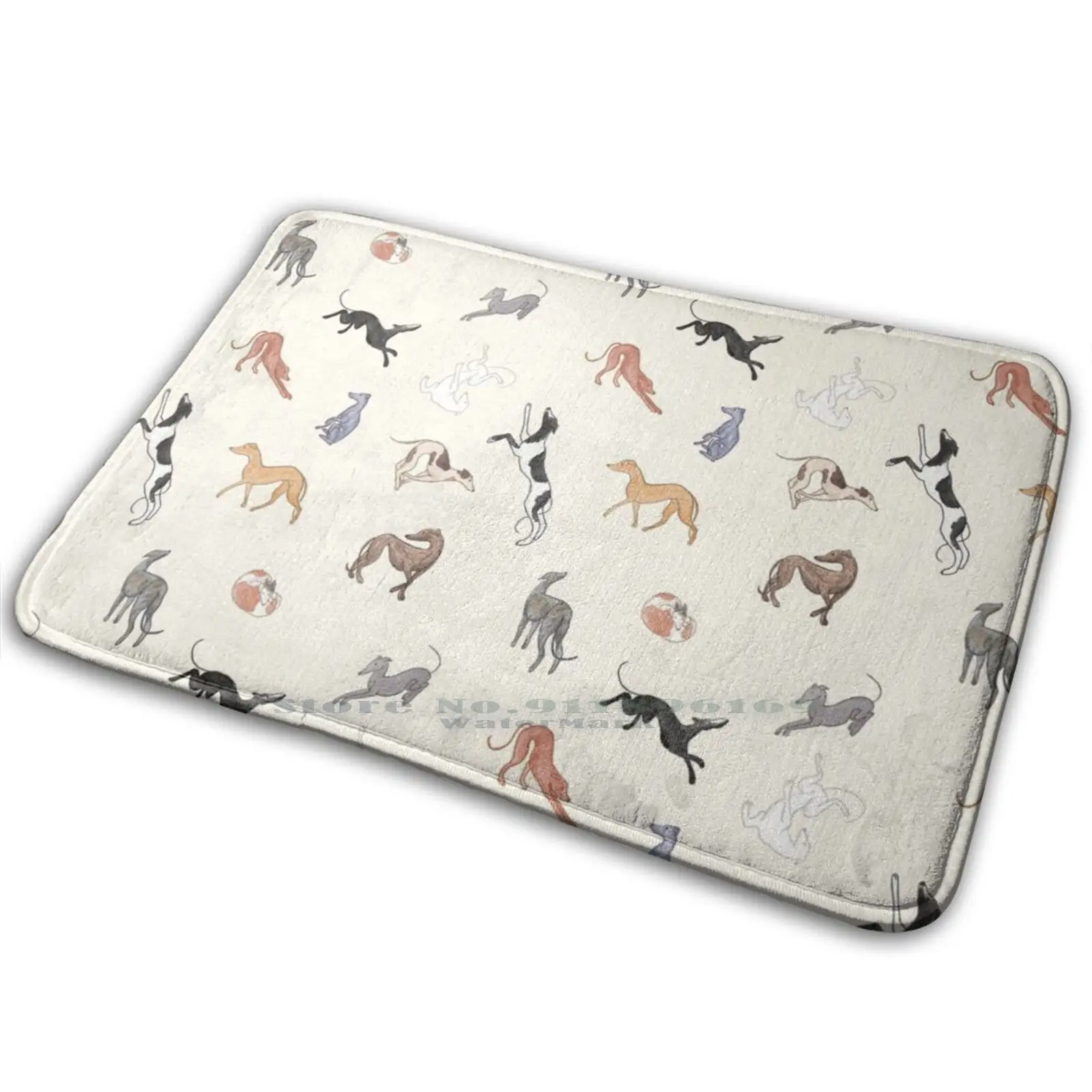 Противоскользящий коврик Greyhound для спальни входной двери любителей собак щенков