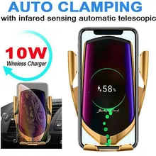 FLOVEME Qi Automatic Clamping 10W Wireless Charger Car Phone Holder Smart Infrared Sensor Air Vent Mount Mobile Phone Stand Hold