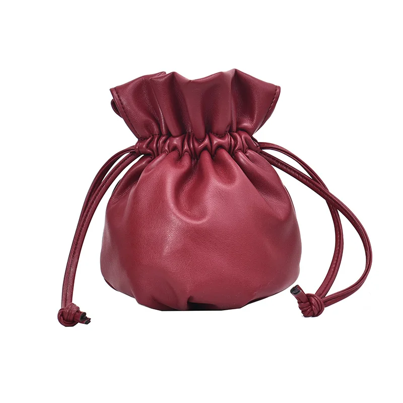 Модное ведро на шнурке Женский кошелек маленькая сумка-тоут с откидной крышкой