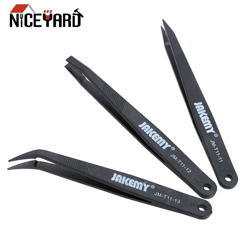 NICEYARD 3 шт./компл. пинцет с плоскими/заостренными/изогнутыми щипцами