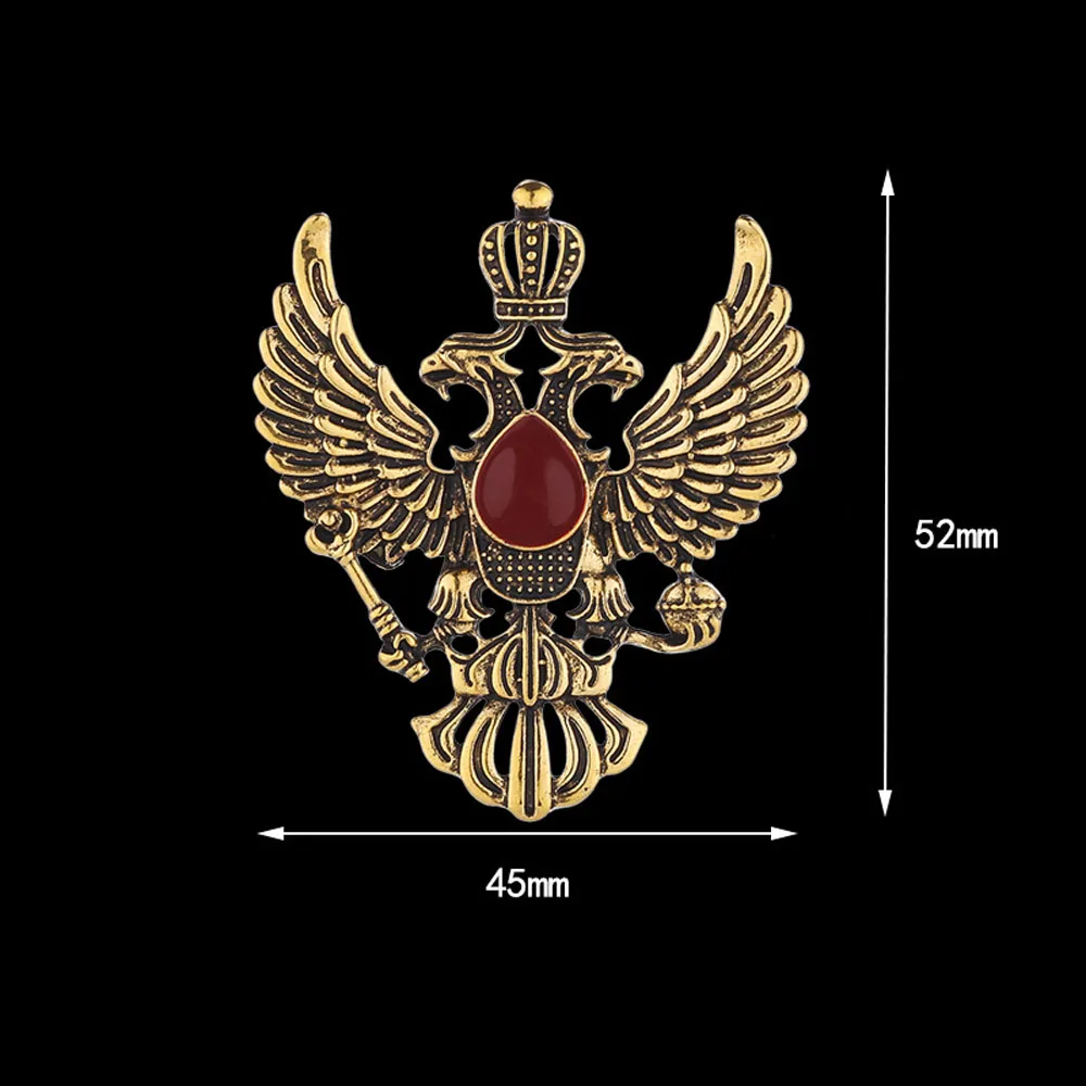 Retro Wing Metal Brooches Pins Double-headed Eagle Badge Brooch Scarf Suit Clothes Buckles Men Accessories Gifts | Украшения и
