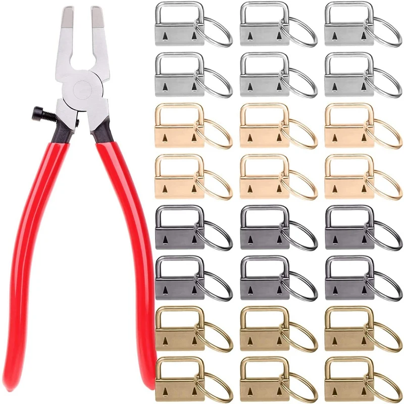 

Key Fob Hardware, Keychain Hardware Set Includes 40pcs Key Fob Hardware 1inch with Key Fob Hardware Pliers