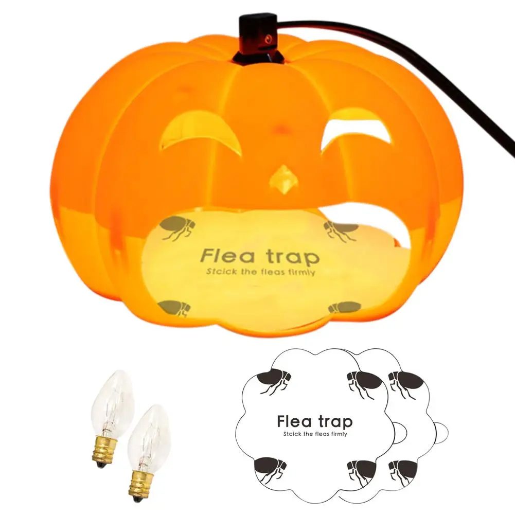 

Flea Trap Non-Toxic Sticky Pumpkin Flea Trap for Moths Mosquitoes Sticky Dome Flea Trap Lamp Refill Non-Poisonous 2 Glue Discs