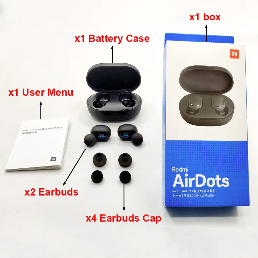 Беспроводные наушники Xiaomi Redmi Airdots оригинальные с голосовым управлением Bluetooth 5 0