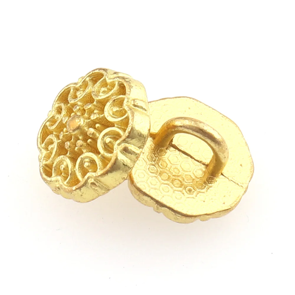 

50pcs Alloy Gold Garment Buttons 10mm Hollow Flower Shape Coat Sewing Accessories Buttons for Handmade Craft DIY Suit Jacket
