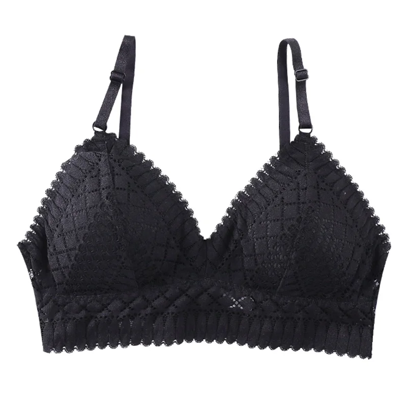 Кружевное украшение без стальных колец бюстгальтер с запахом на спине топ-труба