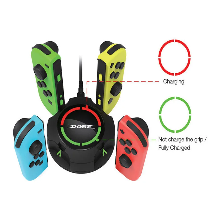 Светодиодный зарядная док-станция Joycon, подставка для 4 зарядных устройств, держатель для nintendo Switch Joy-con, контроллер NS, аксессуары